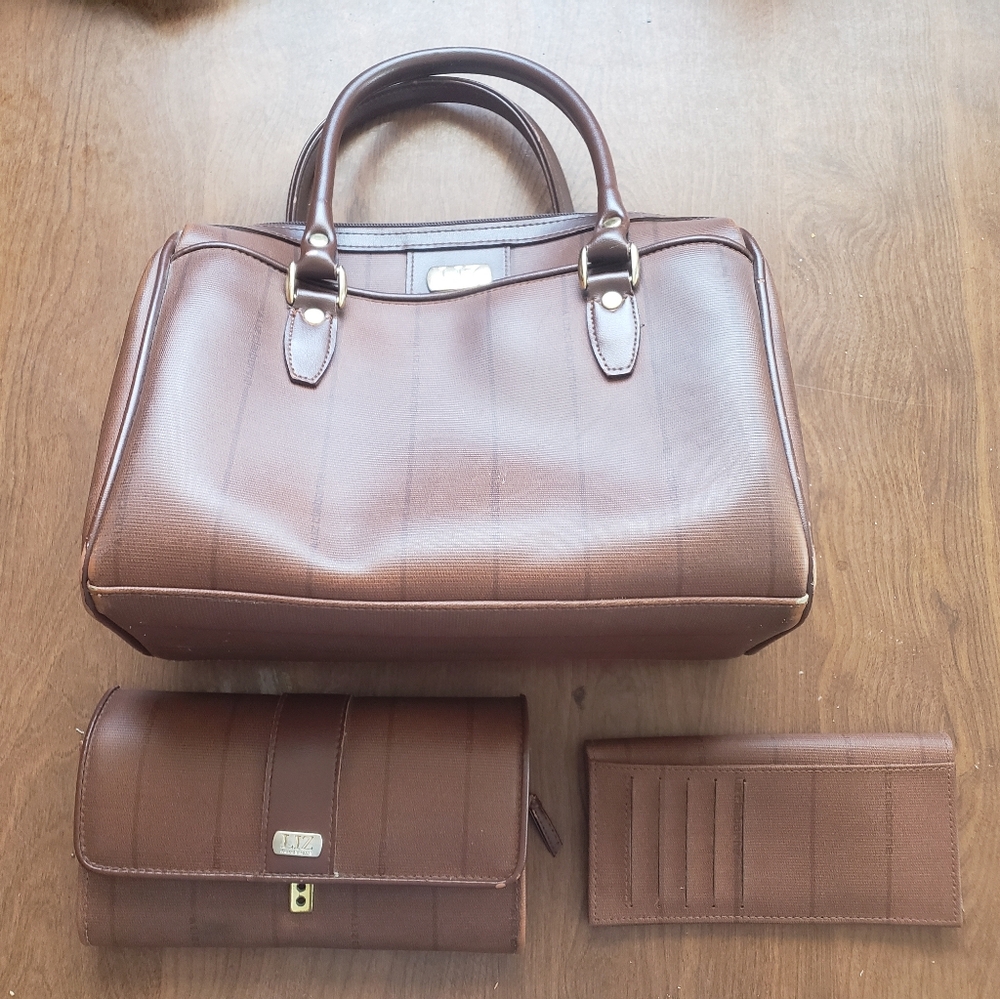 Liz Claiborne Brown Purse Wallet Set